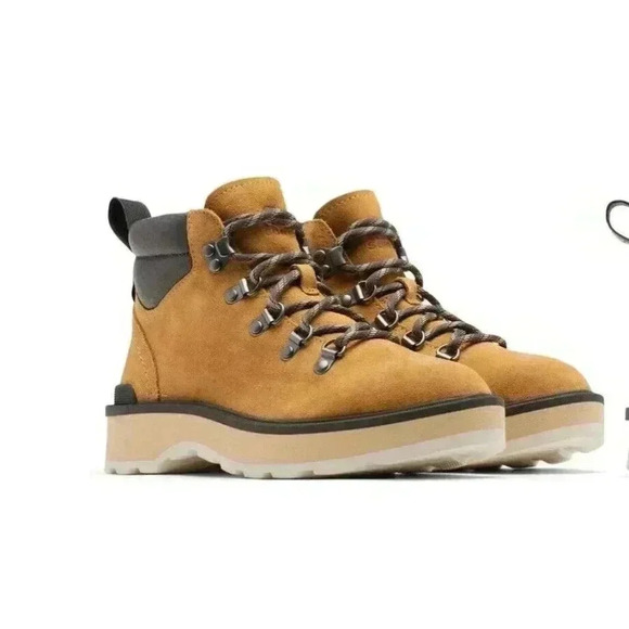 Sorel Hi-Line Hiker Hiking Boot Women 8 Geo Yellow Suede NEW No Box Display - Picture 1 of 7